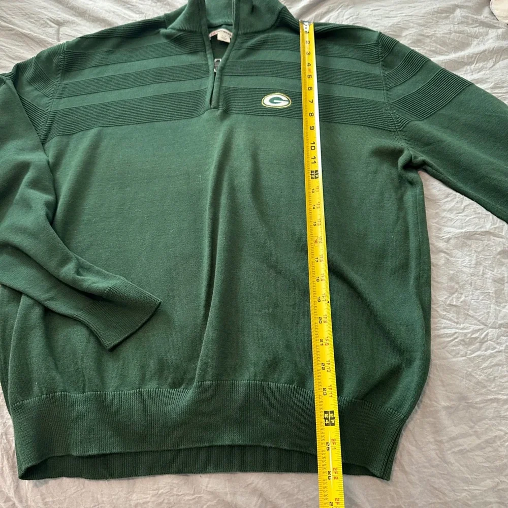 Cutter and Buck Green Bay Packers Mens Large 1/4‎ Zip Sweater Cotton Size L
